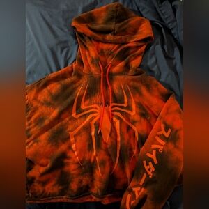 Red Cropped Spiderman hoodie
